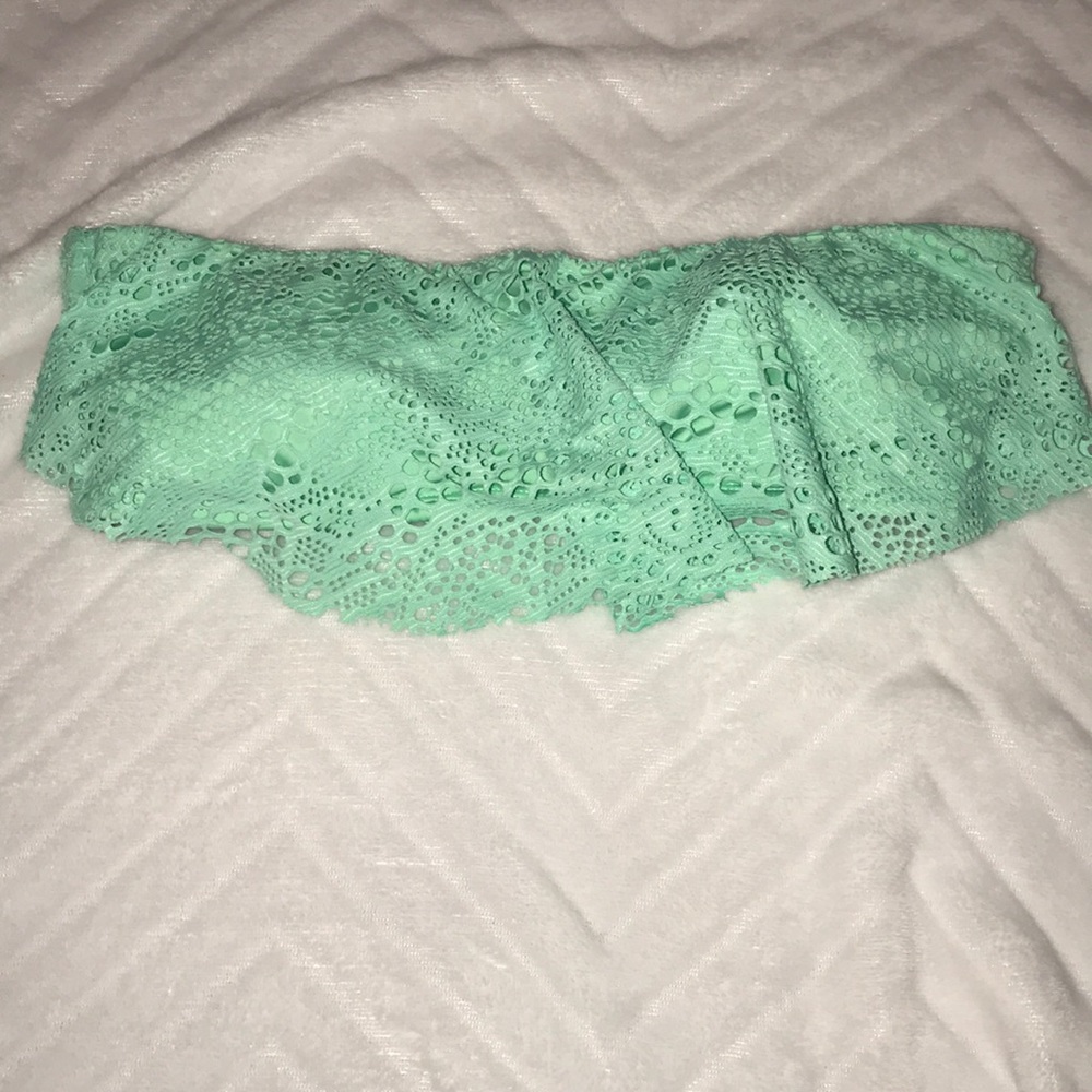 Mint green fringe Bikini top